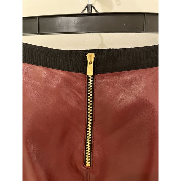 Sandro Burgundy Leather Pencil Skirt small to medium - Picture 5 of 10